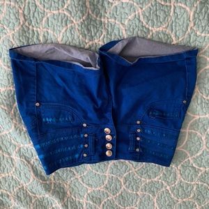 Blue High Waisted Shorts